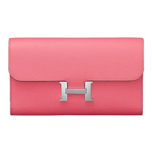 HERMES Evercolor Телячья кожа Кошелек Женские 8W RoseAzalee Новый Помада Пудра