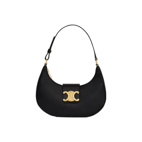 CELINE AVATriomphe Smooth Calfskin Handbag Crossbody Bag Regular Women's Black