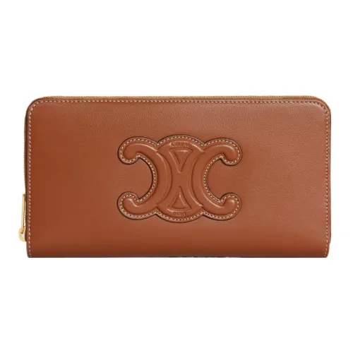 CELINE Cuir Triomphe Smooth Calfskin Wallet Large Women's Brown