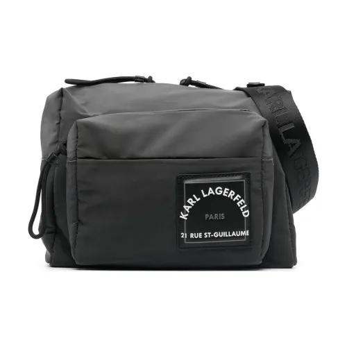 Сумка через плечо с логотипом KARL LAGERFELD мужская черная