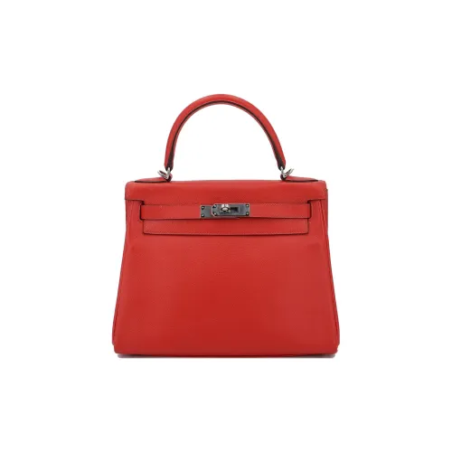 HERMES Kelly Кожа Evercolor Сумка Стандартная Женская Сердце Красный Внутренний Бургунди