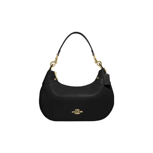 COACH Hobo Pebble Кожа Сумка-полумесяц Сумка на плечо Сумка через плечо Женская Черная