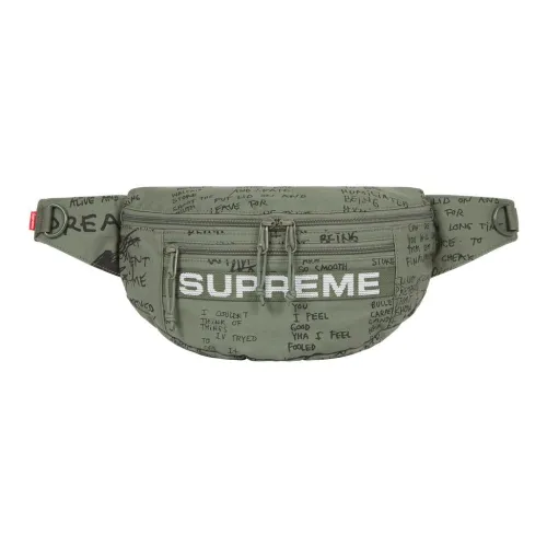 Supreme Хлопок с Нейлоном Сумка через плечо Бананка Стандартная Унисекс Зеленая