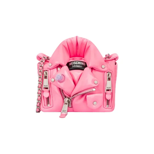 MOSCHINO Полиуретан Полиэстер Байкер Сумка Сумка через плечо Сумка на плечо Женская Розовая