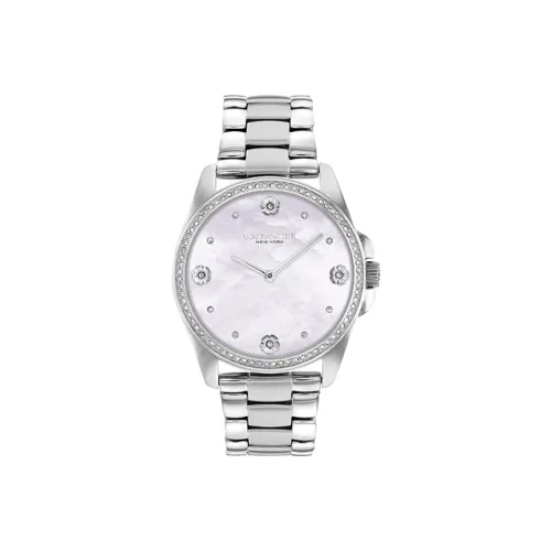 COACH Наручные часы Кварцевый механизм Нержавеющая сталь Ремешок Мать жемчуга Циферблат Цвет Женские часы