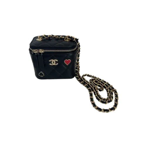 CHANEL Lambskin Box Bag Makeup Bag Crossbody Bag Small Women's Black CHANEL Lambskin Коробка Сумка Косметичка Сумка через плечо Маленькая Женская Черная