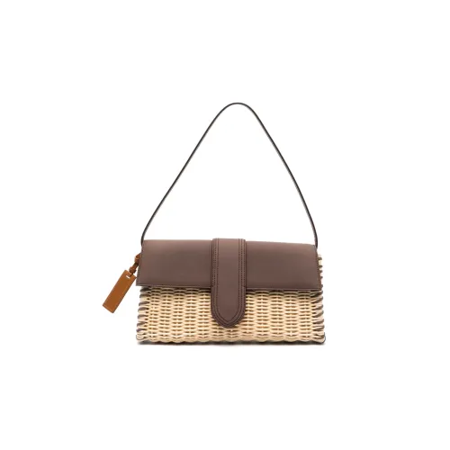 Jacquemus Сумка через плечо из коровьей кожи с прутьями из ивы женская темно-коричневая