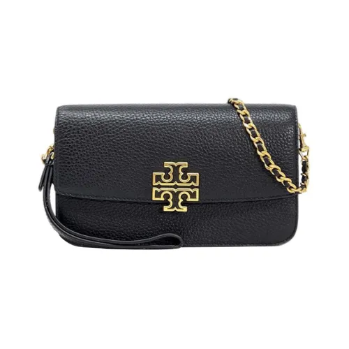 TORY BURCH Britten Кожа Сумка через плечо Стандартная Женская Черная Черное Золото
