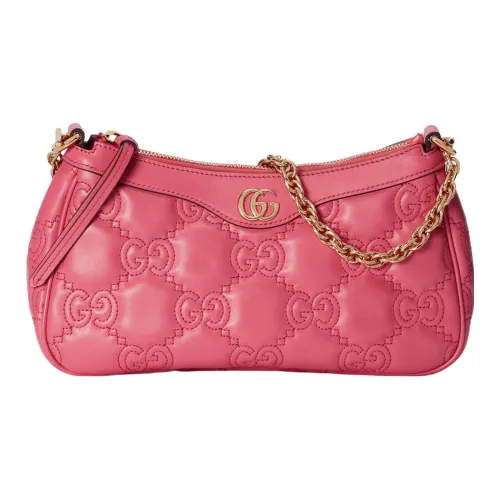 GUCCI GG Matelassé Кожа Маленькая Сумка Сумка через плечо Сумка для плеча Сумка Женская Розовая