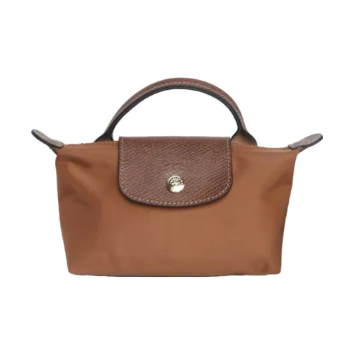 LONGCHAMP Le Pliage Холст с кожей Косметичка Пельмени Сумка Клатч Сумка Женская Цвет Коньячный