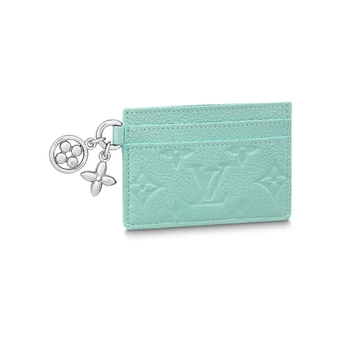 LOUIS VUITTON CHARMS Коровья крупнозернистая кожа Держатель для карт Держатель для карт Женский Макарон Зеленый