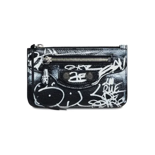 Balenciaga Le Cagole Sheepskin Coin Purse Women's Black White Баленсиага Le Cagole Кошелек из овчины с монетой Женские Черный Белый
