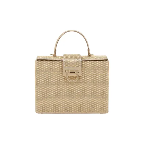 FERRAGAMO Trifolio Ткань Сумка через плечо Сумка Обычная Женская Кофейного цвета