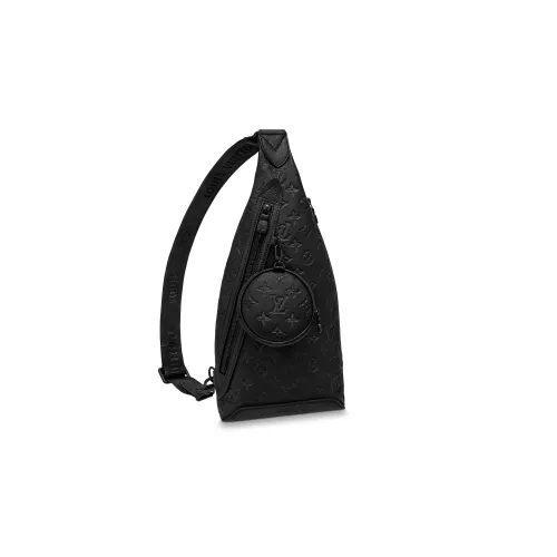 LOUIS VUITTON Duo Коровья кожа Сумка через плечо Сумка на плечо Мужская Черная