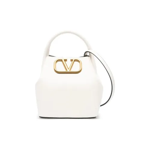 Valentino Телячья кожа Ведрообразная сумка Сумка через плечо Мини сумка Женская Цвет слоновая кость