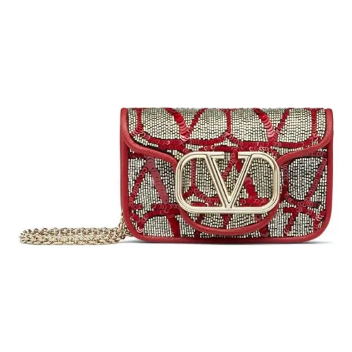 Valentino Шелковые сумки через плечо сумка на плечо женская красная золотая