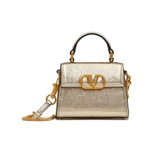 Valentino Garavani Телячья кожа Сумка через плечо Сумка Мини Женская Золотая