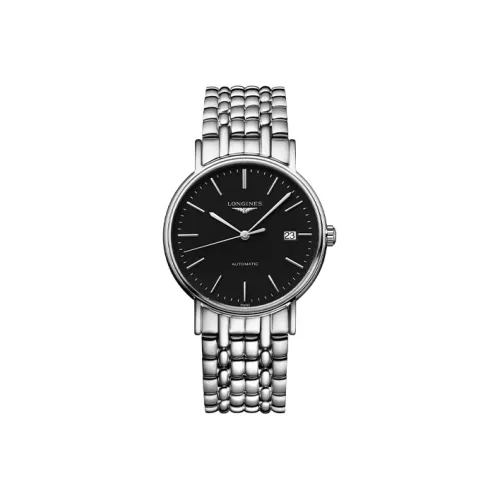 LONGINES Автоматический Механический Часы Мужские Циферблат 38,5 мм Черный Нержавеющий Стальной Корпус Нержавеющий Стальной Ремешок