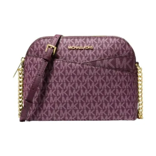 MICHAEL KORS Jet Set Travel Полиэстер Купольная Сумка через плечо Средняя Женская Бордовая