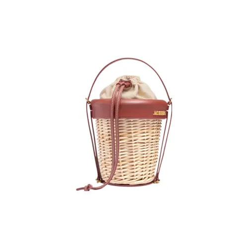 Jacquemus Прутья ивы с коровьей кожей ведрообразная сумка сумка через плечо сумка женская коричневый
