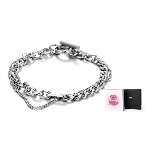 AKAK Титановый стальной браслет унисекс серебристо-белый