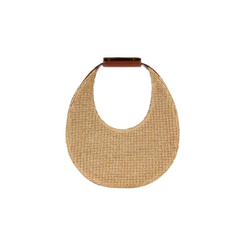 Staud Raffia Телячья кожа Полумесяц Сумка Сумка на одно плечо Стандартная Женская Бежевая Коричневая