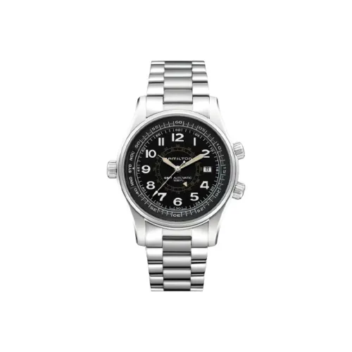 HAMILTON Автоматический Механический Механизм Мужские Часы Khaki Navy Collection 42 мм Черные