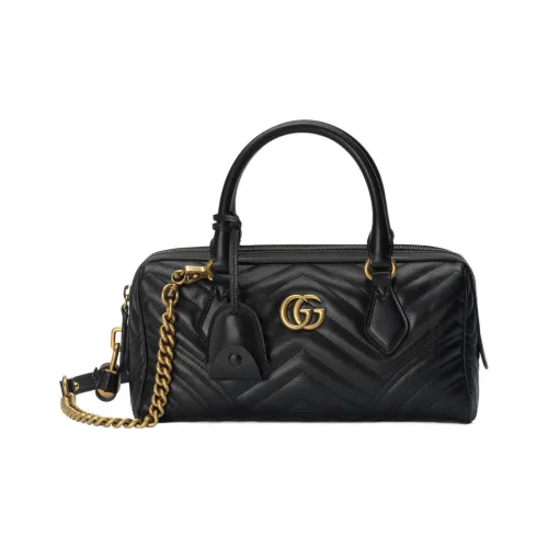 GUCCI Marmont Кожа Сумка через плечо Сумка Маленькая Женская Черная