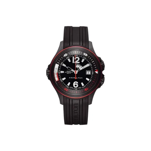 HAMILTON Автоматический Механический Механизм Мужские Часы Khaki Navy Collection 42 мм Черные