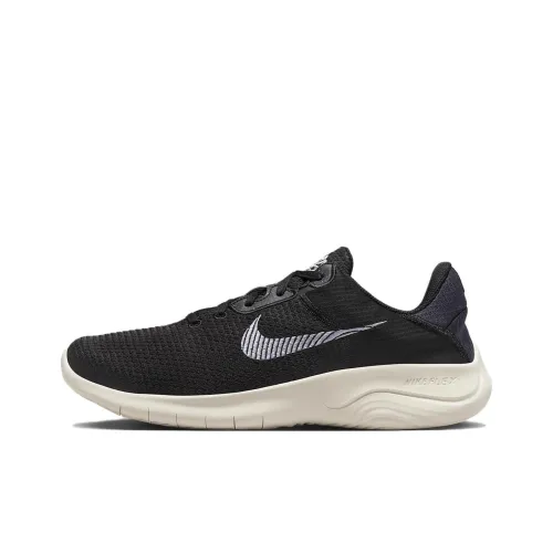Nike Flex Experience Run 11 Амортизаторы Slip-resistant Низкий топ Повседневные беговые кроссовки Мужские Черный Белый
