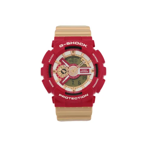 CASIO Кварцевый механизм Мужские часы Liquid Crystal/Analog Dual Display Series 55мм*51,2мм Красный