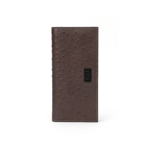 ELLE HOMME Кошелек из лакового крупнозернистого текстура коровьей кожи с застежкой-зажимом набор в подарочной коробке стандартный мужской кофейный