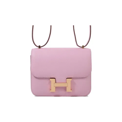 HERMES Constance Эпсомская кожа Kangkang Сумка через плечо Мини Женская X9 Розово-фиолетовый Sylvestre Мальвовый фиолетовый