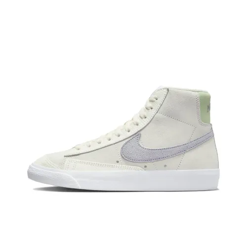 Nike Blazer '77 Устойчивый к истиранию Дышащий MID Скейтбординг Кроссовки Мужские Белый Фиолетовый