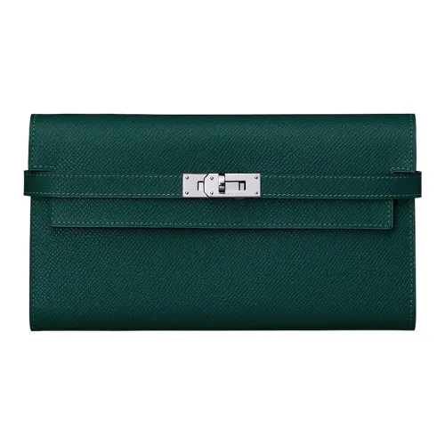 HERMES Epsom Телячья кожа Кошелек Женские 6O Vert Cypress