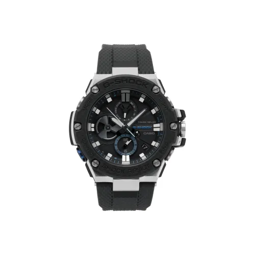 CASIO Солнечный Кварцевый Механизм Мужские Часы Steel Collection Dual Display Disk 58,1мм*53,8мм Черные