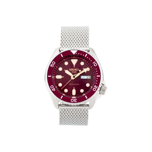 SEIKO Механический механизм Мужские часы Classic cans 42,5 мм Красный