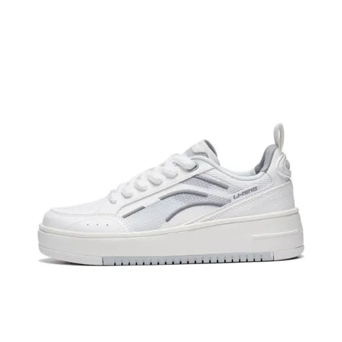 LINING Floating Light Противоскользящие Устойчивые к износу Низкие Кроссовки для скейтбординга Женские Белые Серые