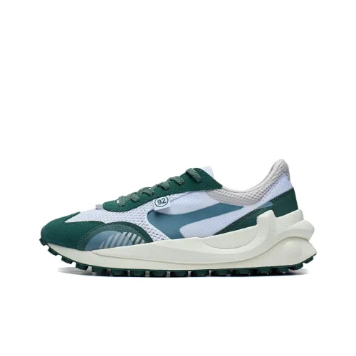 LINING Квадратный низ устойчивый к истиранию низкий топ спортивная повседневная обувь мужской белый зеленый