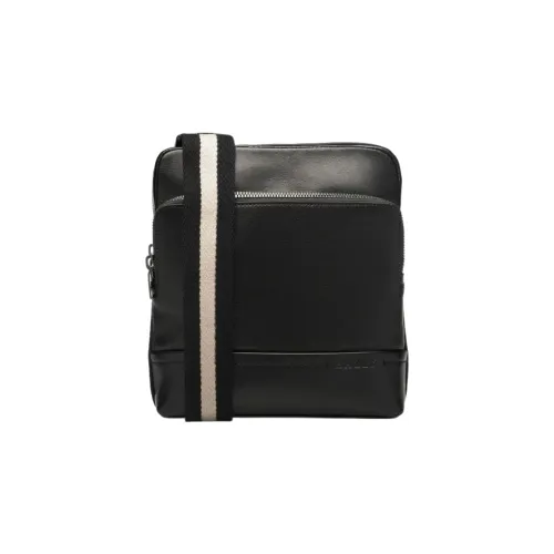 BALLY Телячья кожа Курьерская сумка Сумка через плечо Мужская Черная