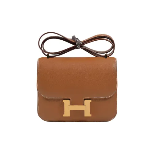 HERMES Constance Swift Кожа Сумка через плечо Мини Женская 37 Золотисто-коричневый