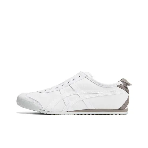 Onitsuka Tiger MEXICO 66 Slip-On Противоскользящая Устойчивая к истиранию Низкий Топ Повседневная обувь Унисекс Белый Серый