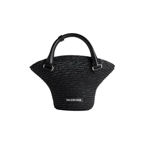 Balenciaga Солома Сумка Мини Женская Черная