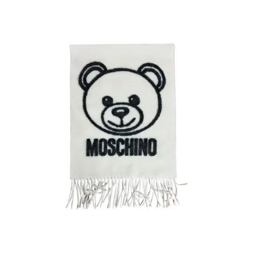 MOSCHINO Шарфы из шерсти, вязаные, белые, женские