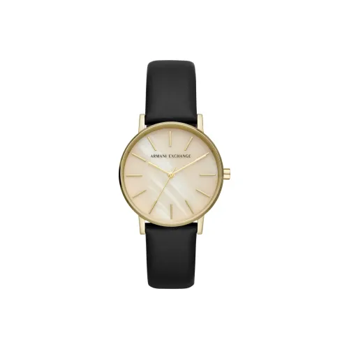 ARMANI EXCHANGEAE Наручные часы Кварцевый механизм Кожаный ремешок Матиальная раковина Циферблат часов Женские часы