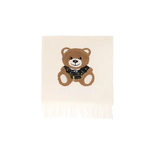 MOSCHINO Шарфы из шерсти, вязаные, белые, женские
