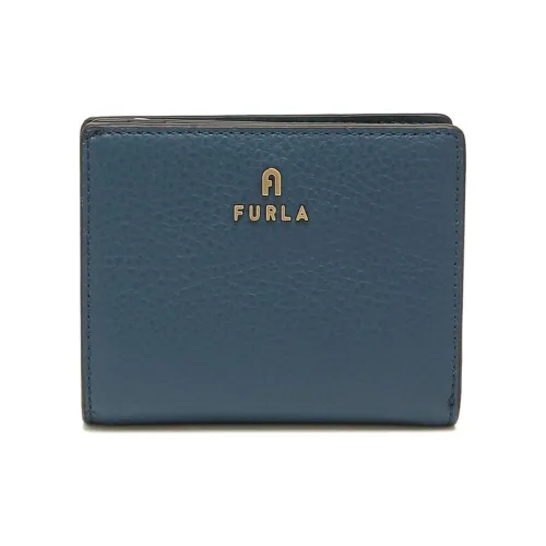 Furla GRAIN LEATHER Укороченный держатель для карт кошелек мини женский синий