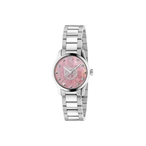 GUCCI G Timeless Collection Женские часы Кварцевый механизм Ремешок из нержавеющей стали Розовый циферблат