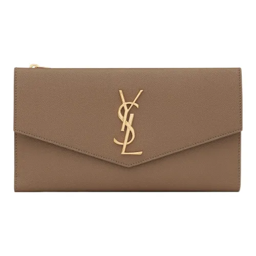 SAINT LAURENT UPTOWN Клатч и Кошелек из коровьей кожи большой женский коричневый