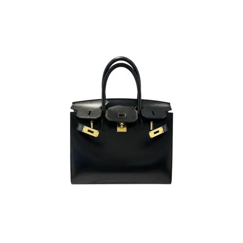 HERMES Birkin Кожа Box Сумка Birkin Сумка Женская 89 Черная